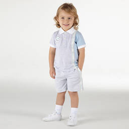 Mitch & Son-طقم شورت قطن لون رمادي وأزرق باهت للأولاد | Childrensalon Outlet