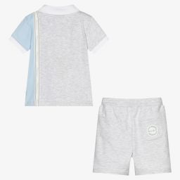 Mitch & Son-طقم شورت قطن لون رمادي وأزرق باهت للأولاد | Childrensalon Outlet