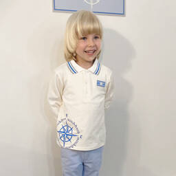Mitch & Son-Ivory Cotton Polo Shirt | Childrensalon Outlet