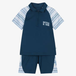 Mitch & Son-Navy Blue Stripe Ensemble for Boys | Childrensalon Outlet