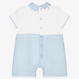 Mitch & Son-تبّان قطن جيرسي مقلم لون أبيض وأزرق للمواليد | Childrensalon Outlet