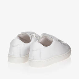 Mitch & Son-White Leather Logo Trainers | Childrensalon Outlet
