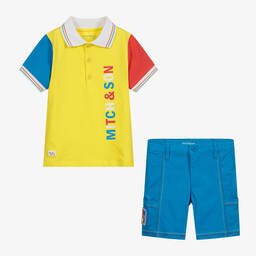 Mitch & Son-Yellow & Blue Shorts Set | Childrensalon Outlet