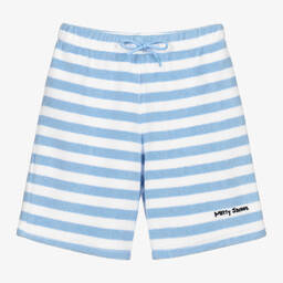 Mitty James-Blue Striped Cotton Towelling Shorts | Childrensalon Outlet