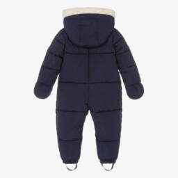 Mitty James-Boys Blue Quilted Winter Jumpsuit | Childrensalon Outlet