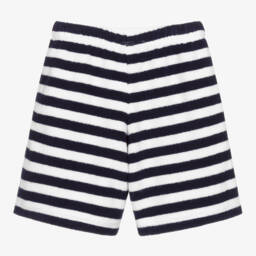 Mitty James-Boys Navy Striped Towelling Shorts | Childrensalon Outlet