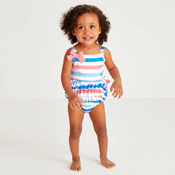 Mitty James-Купальник в розово-голубую полоску | Childrensalon Outlet