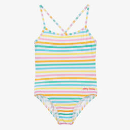 Mitty James-Купальник для девочек в розово-зеленую полоску | Childrensalon Outlet
