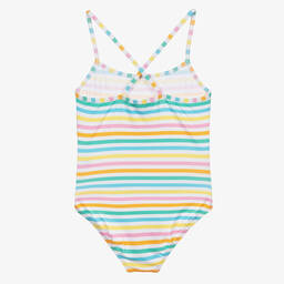 Mitty James-Купальник для девочек в розово-зеленую полоску | Childrensalon Outlet