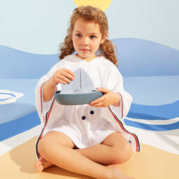 Mitty James-Girls Ivory Beach Towel Poncho | Childrensalon Outlet