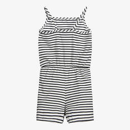 Mitty James-Girls Navy Blue Stripe Cotton Playsuit | Childrensalon Outlet