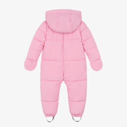 Mitty James-Girls Pink Quilted Winter Snowsuit | Childrensalon Outlet
