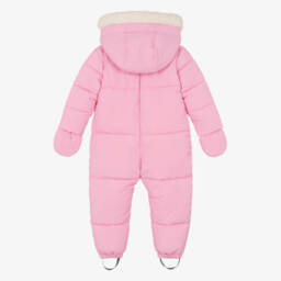 Mitty James-Girls Pink Quilted Winter Snowsuit | Childrensalon Outlet