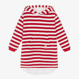 Mitty James-Girls Red Striped Hooded Robe | Childrensalon Outlet