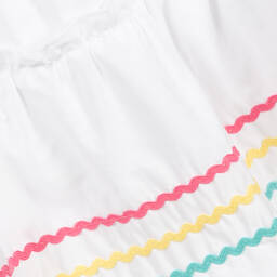 Mitty James-Girls White Cotton Ric Rac Beach Dress | Childrensalon Outlet