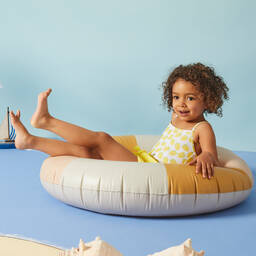 Mitty James-Бело-желтый купальник в лимончики для девочек | Childrensalon Outlet