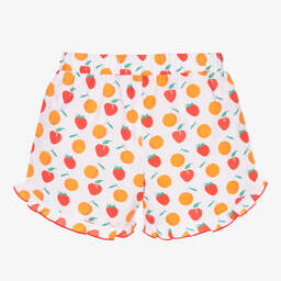 Mitty James-شورت قطن لون أبيض و برتقالي للبنات | Childrensalon Outlet