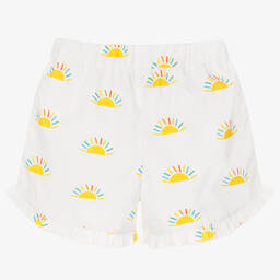 Mitty James-شورت قطن لون أبيض و أصفر للبنات | Childrensalon Outlet