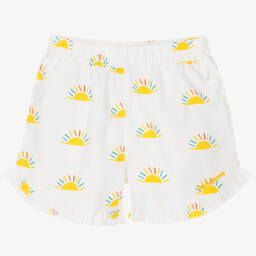 Mitty James-شورت قطن لون أبيض و أصفر للبنات | Childrensalon Outlet