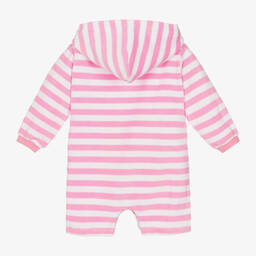 Mitty James-Розовый махровый ромпер в полоску для малышей | Childrensalon Outlet