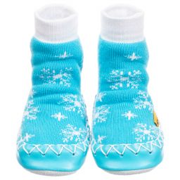 Moccis-Blue & White Slipper Socks | Childrensalon Outlet