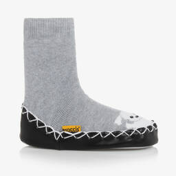 Moccis-Grey Slipper Socks | Childrensalon Outlet