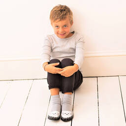 Moccis-Grey Slipper Socks | Childrensalon Outlet