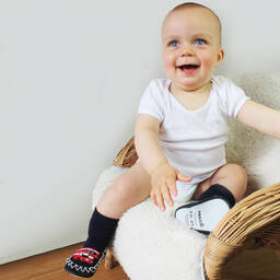 Moccis-Navy Blue Indoor Slipper Shoes | Childrensalon Outlet