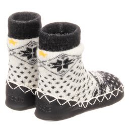 Moccis-Черно-белые шерстяные тапочки-носки | Childrensalon Outlet
