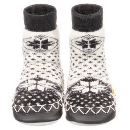 Moccis-Черно-белые шерстяные тапочки-носки | Childrensalon Outlet