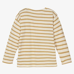 مولو-كنزة قطن عضوي محبوك مقلم لون بيج وعاجي للأطفال | Childrensalon Outlet