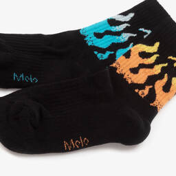 Molo-Black Flame Cotton Socks (2 Pack) | Childrensalon Outlet