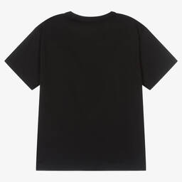 Molo-Black Organic Cotton Rainbow T-Shirt | Childrensalon Outlet