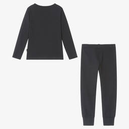 Molo-Black Organic Cotton Smiling Pyjamas | Childrensalon Outlet