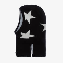 Molo-Black Wool Knit Star Balaclava | Childrensalon Outlet