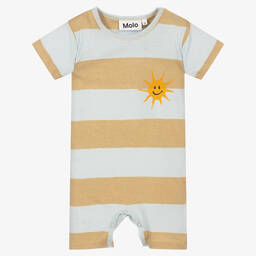 Molo-تبّان قطن وكتان مقلم لون بيج وأزرق للأطفال | Childrensalon Outlet