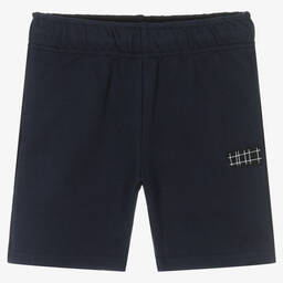 Molo-Blue & Black Cotton Shorts | Childrensalon Outlet