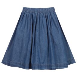 Molo-Blue Chambray Cotton Skirt | Childrensalon Outlet