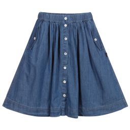 Molo-Blue Chambray Cotton Skirt | Childrensalon Outlet