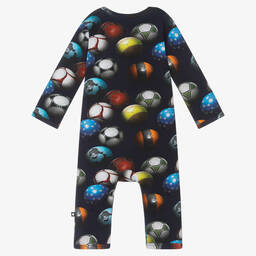 Molo-Blue Cotton Baby Romper | Childrensalon Outlet