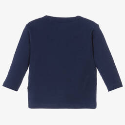 Molo-Blue Cotton Smiley Top | Childrensalon Outlet