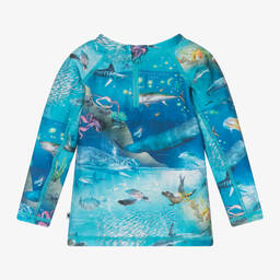 Molo-Голубой купальный топ с океаническим принтом (UPF50+) | Childrensalon Outlet