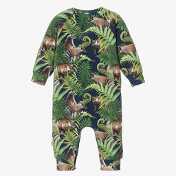 Molo-Blue Organic Cotton Baby Romper | Childrensalon Outlet