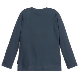 Molo-Blue Organic Cotton Dino Top | Childrensalon Outlet