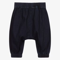 Molo-بنطلون أطفال بناتي قطن عضوي لون أزرق داكن | Childrensalon Outlet