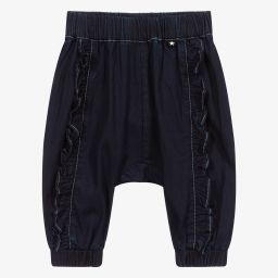 Molo-بنطلون أطفال بناتي قطن عضوي لون أزرق داكن | Childrensalon Outlet