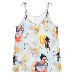 Molo-Blue Sea Horse Print Top | Childrensalon Outlet