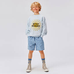 Molo-Blue Sunny Organic Cotton Sweatshirt | Childrensalon Outlet