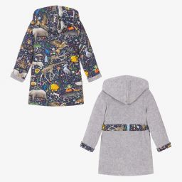 مولو-روب بوجهين قطن عضوي لون كحلي | Childrensalon Outlet