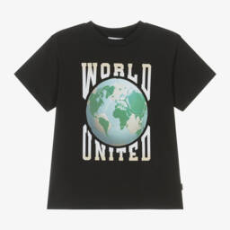 Molo-Boys Black Cotton Global Tee | Childrensalon Outlet